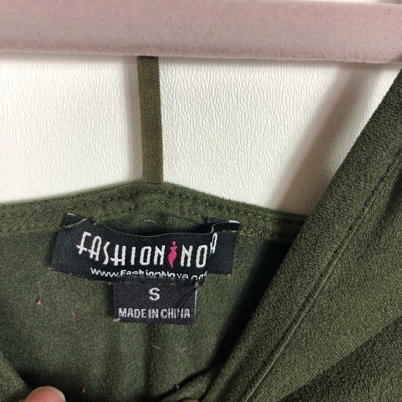 Fashion nova green open shoulder top - Picture 5 of 8